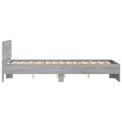 vidaXL Bed Frame | Grey Sonoma | Engineered wood | Double | Adjustable Armrests