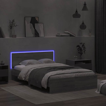vidaXL Bed Frame | Grey Sonoma | Engineered wood, Plywood | Small Double