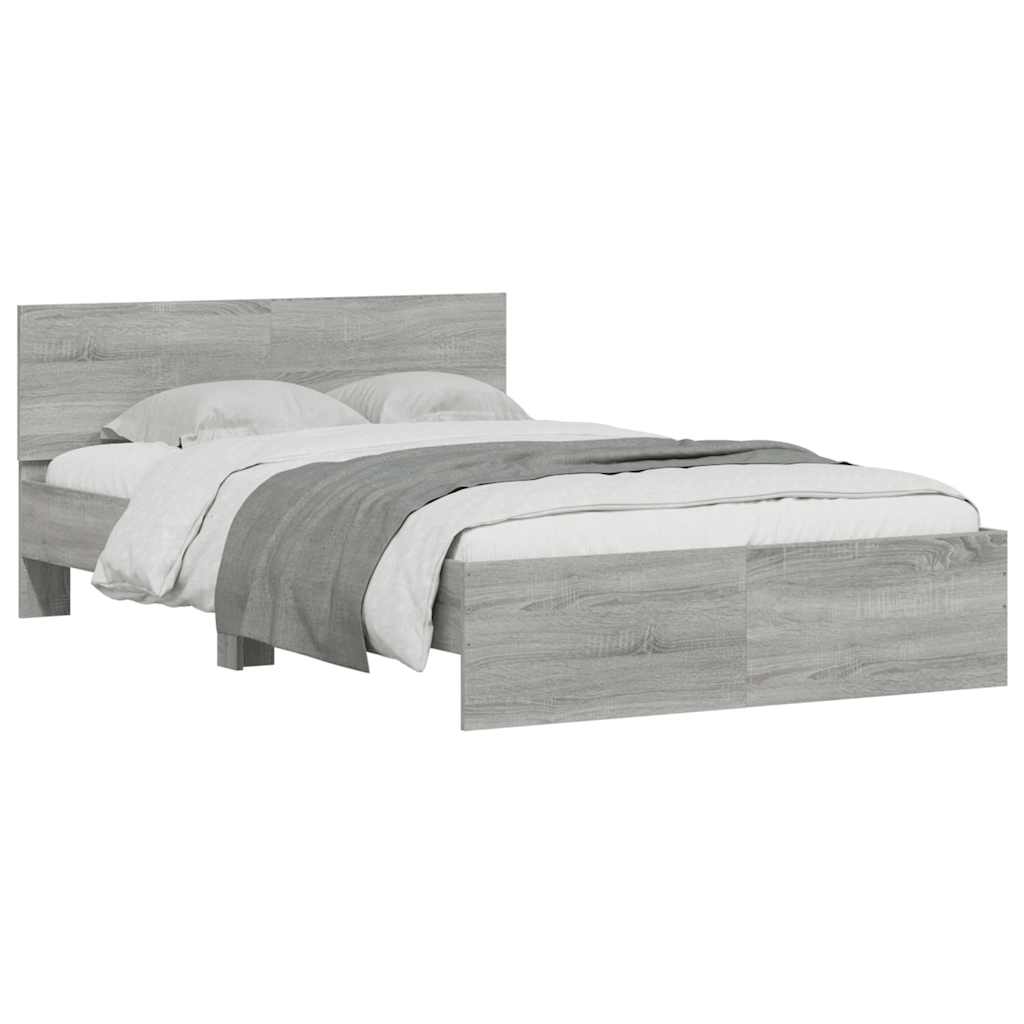 vidaXL Bed Frame | Grey Sonoma | Engineered wood, Plywood | Small Double