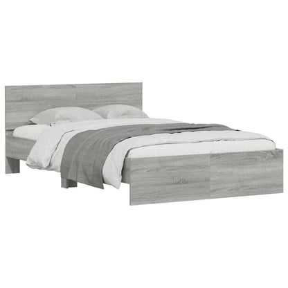vidaXL Bed Frame | Grey Sonoma | Engineered wood, Plywood | Small Double