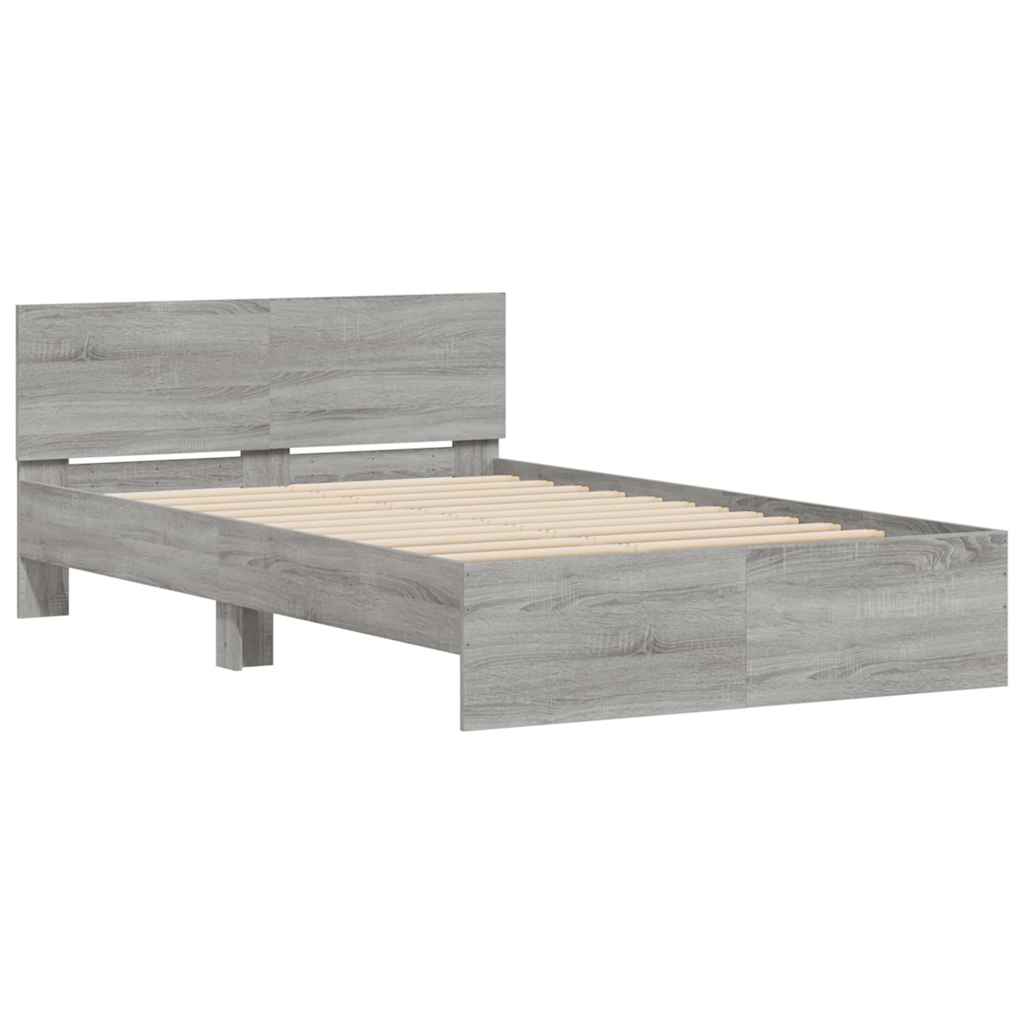 vidaXL Bed Frame | Grey Sonoma | Engineered wood, Plywood | Small Double