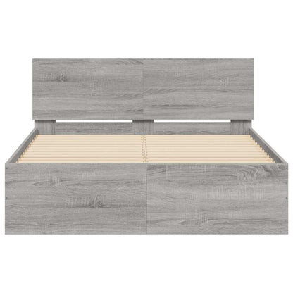 vidaXL Bed Frame | Grey Sonoma | Engineered wood, Plywood | Small Double