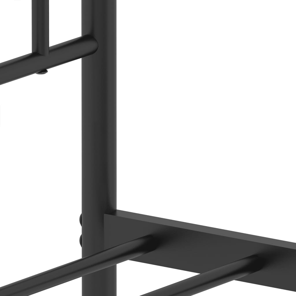 vidaXL Metal Bed Frame without Mattress with Headboard Black 75x190cm