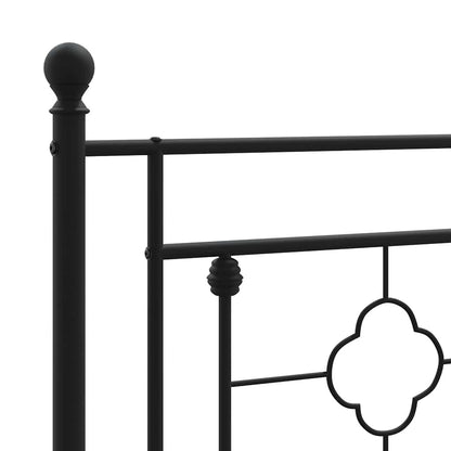 vidaXL Metal Bed Frame without Mattress with Headboard Black 100x200cm