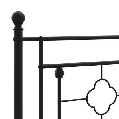vidaXL Metal Bed Frame without Mattress with Headboard Black 160x200cm