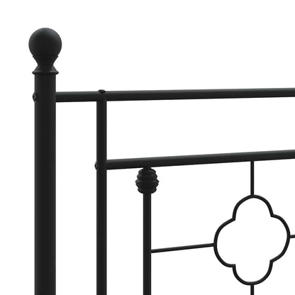 vidaXL Metal Bed Frame without Mattress with Headboard Black 193x203cm