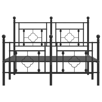 vidaXL Metal Bed Frame without Mattress with Footboard Black 120x190cm