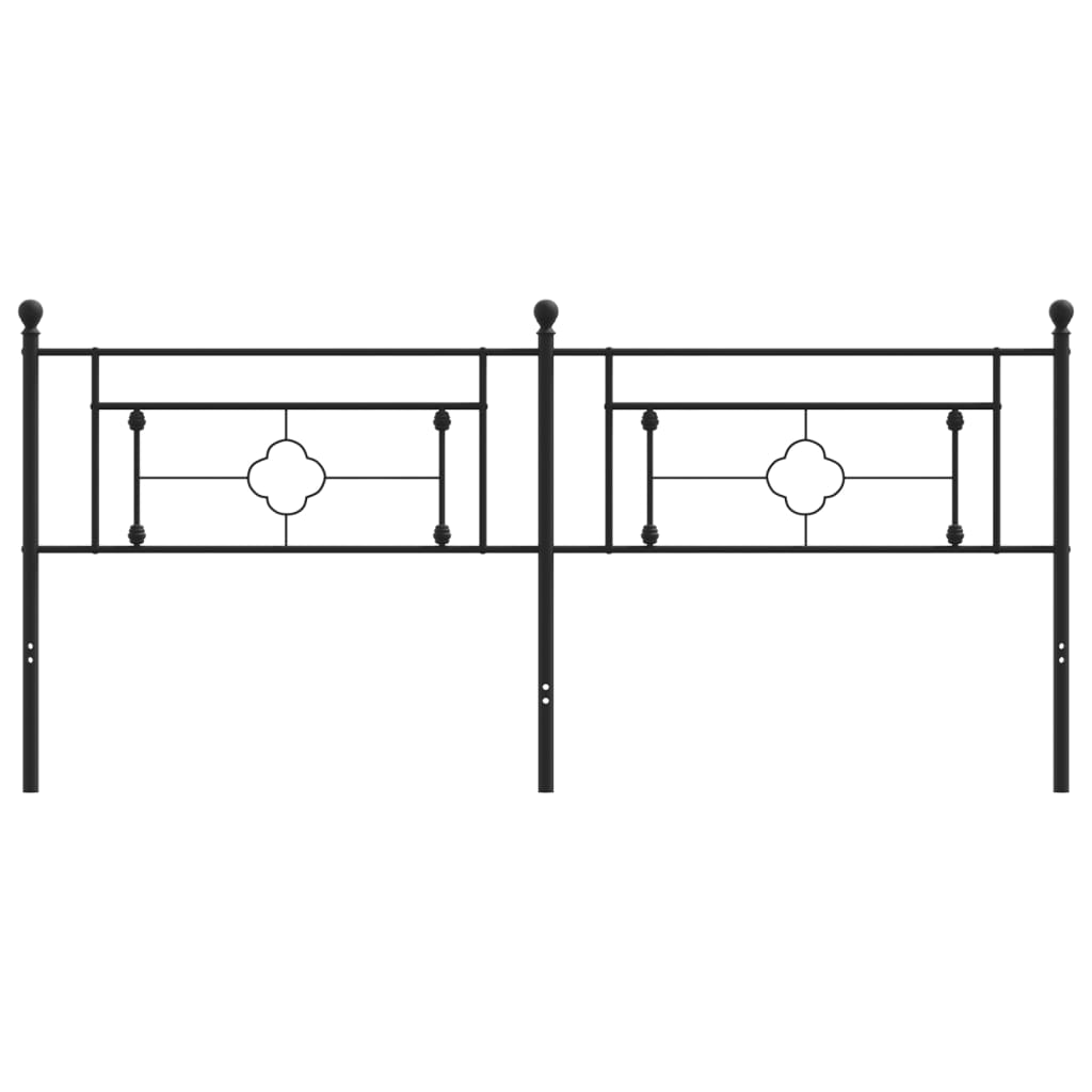 vidaXL Metal Replace Headboard Black 193 cm