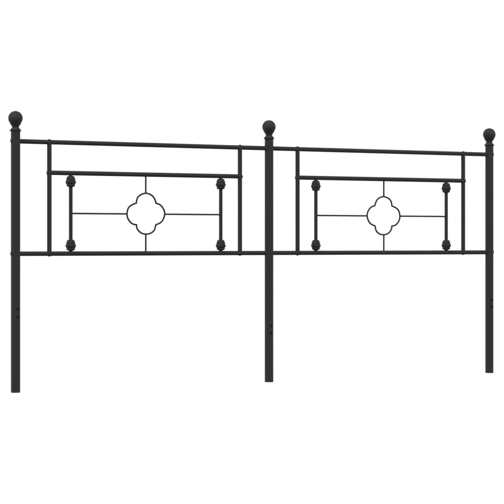 vidaXL Metal Replace Headboard Black 193 cm