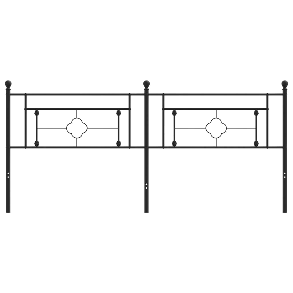 vidaXL Metal Replace Headboard Black 200 cm