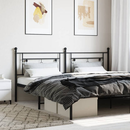 vidaXL Metal Replace Headboard Black 200 cm