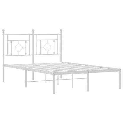 vidaXL Metal Bed Frame without Mattress with Headboard White 120x200cm
