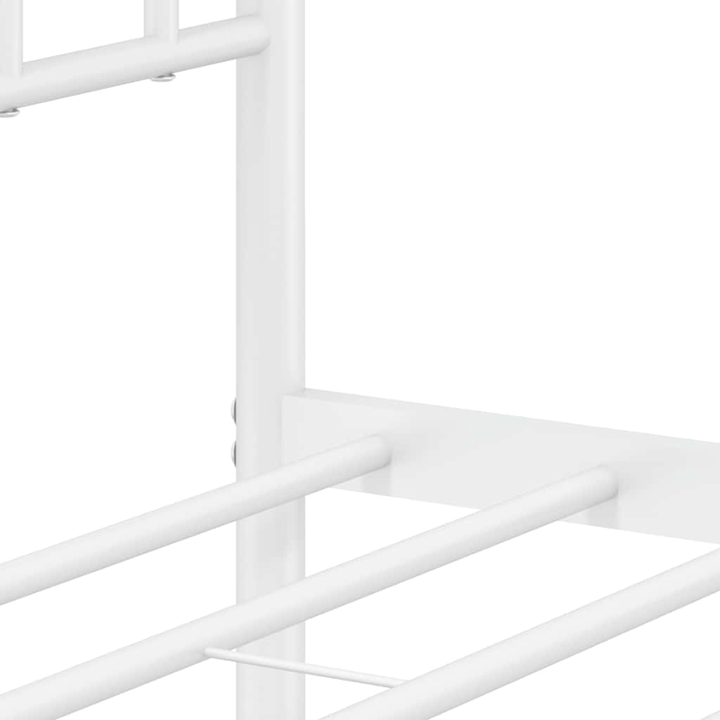 vidaXL Metal Bed Frame without Mattress with Headboard White 160x200cm