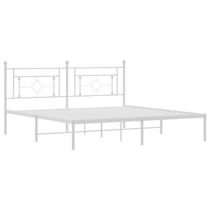 vidaXL Metal Bed Frame without Mattress with Headboard White 183x213cm