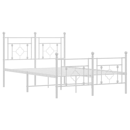 vidaXL Metal Bed Frame without Mattress with Footboard White 120x200cm