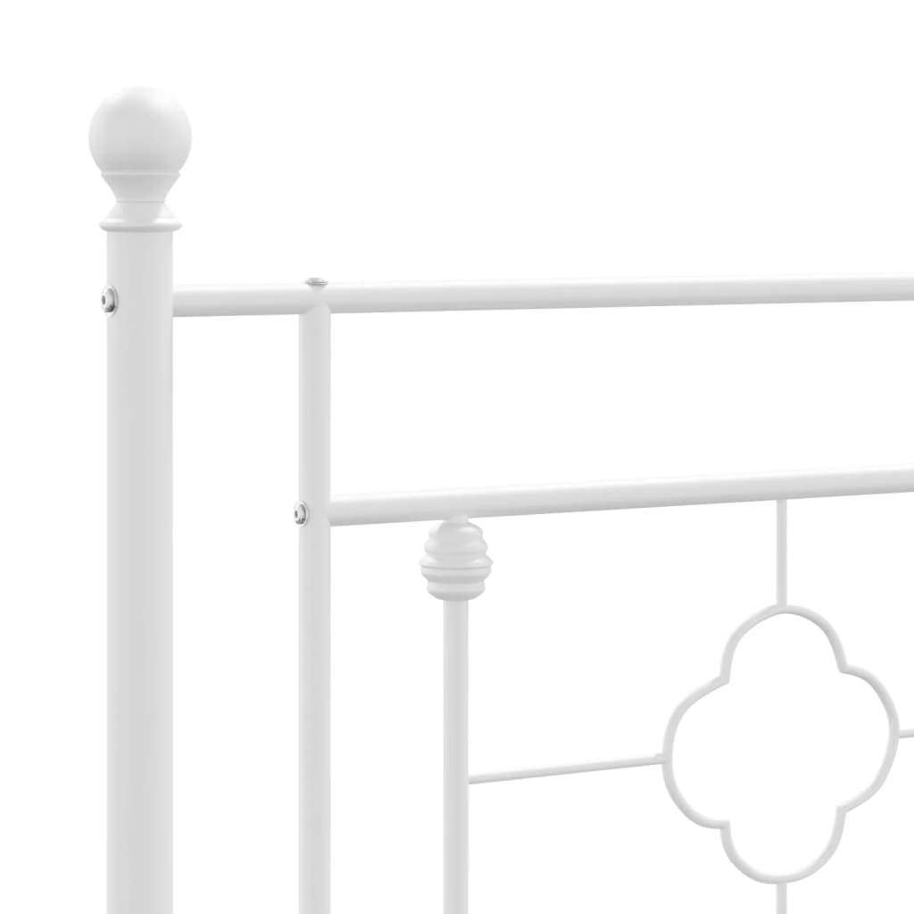 vidaXL Metal Bed Frame without Mattress with Footboard White 120x200cm