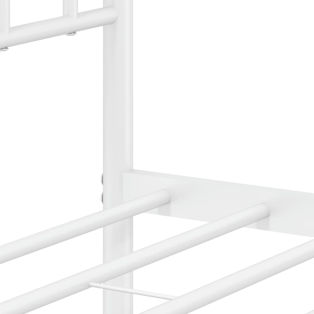 vidaXL Metal Bed Frame without Mattress with Footboard White 120x200cm