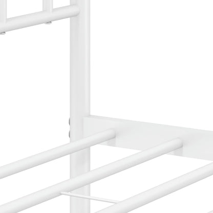 vidaXL Metal Bed Frame without Mattress with Footboard White 120x200cm