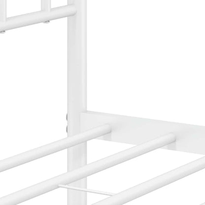 vidaXL Metal Bed Frame without Mattress with Footboard White 150x200cm