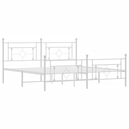 vidaXL Metal Bed Frame without Mattress with Footboard White 183x213cm
