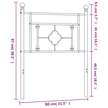vidaXL Metal Replace Headboard White 75 cm