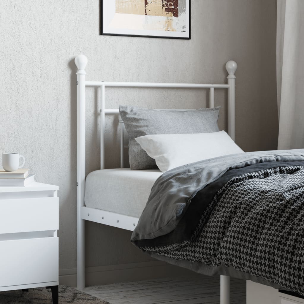 vidaXL Metal Replace Headboard White 75 cm