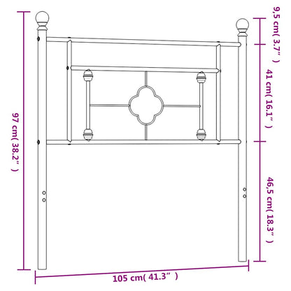 vidaXL Metal Replace Headboard White 100 cm