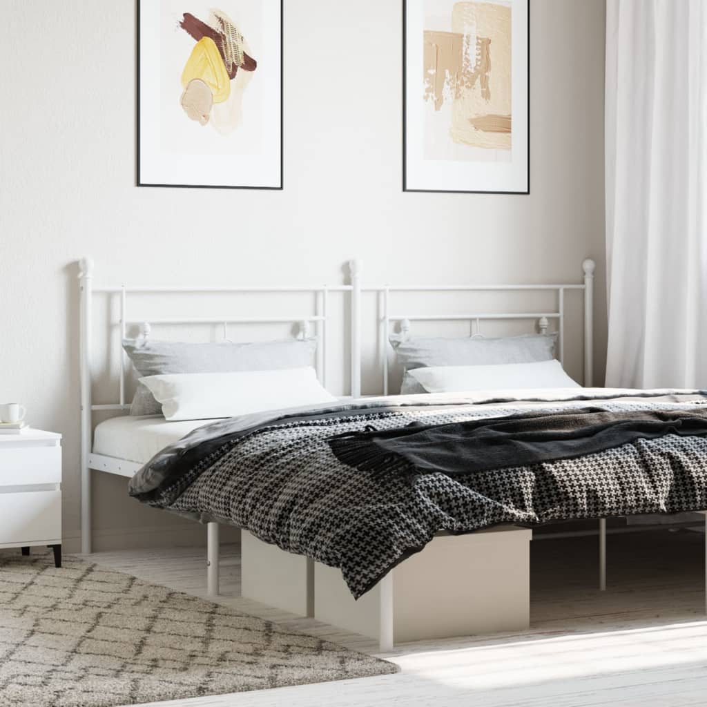 vidaXL Metal Replace Headboard White 193 cm