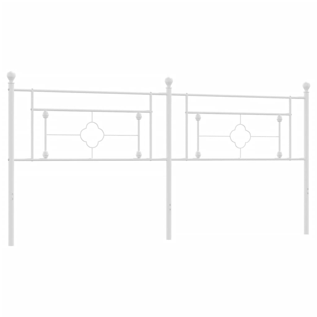 vidaXL Metal Replace Headboard White 200 cm