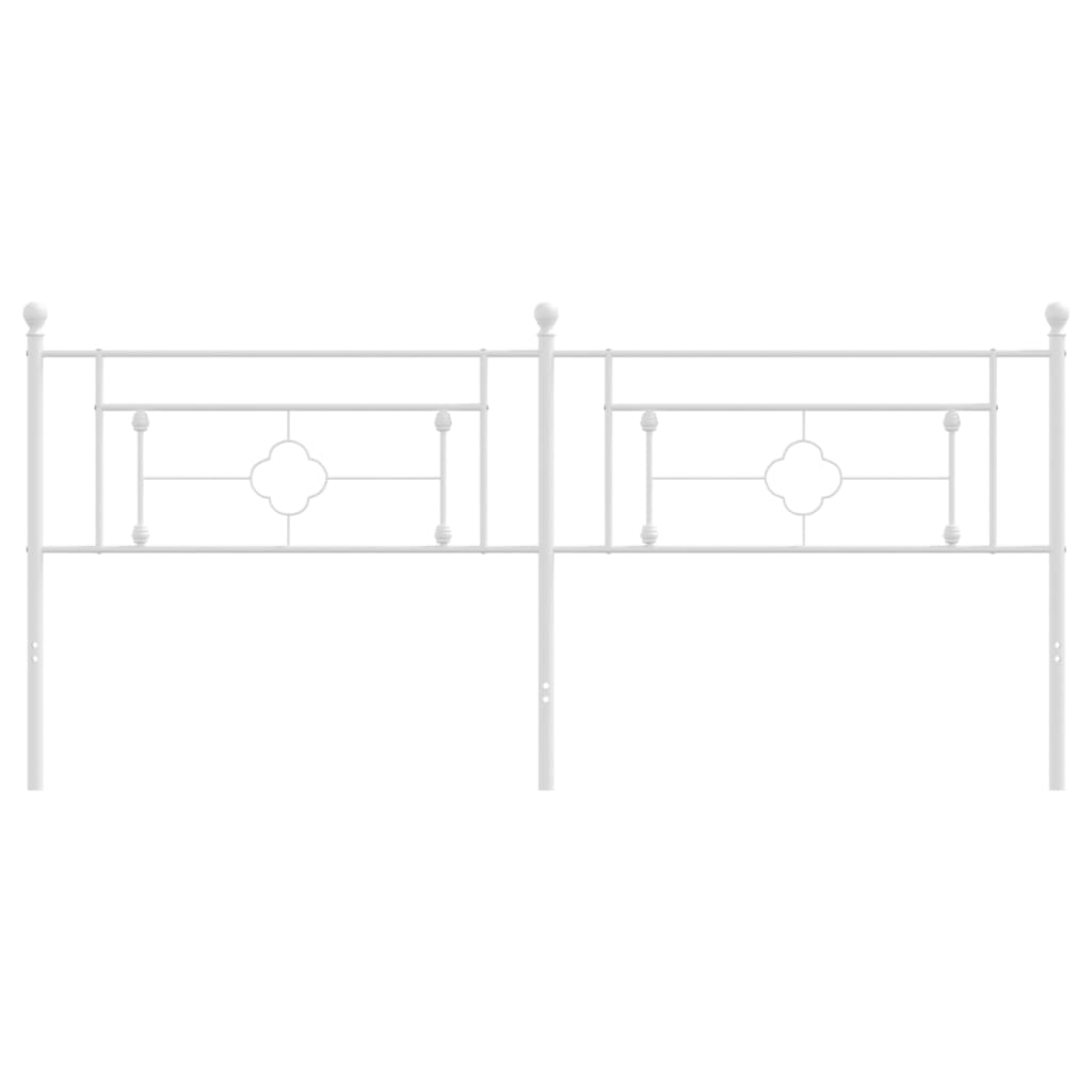 vidaXL Metal Replace Headboard White 200 cm