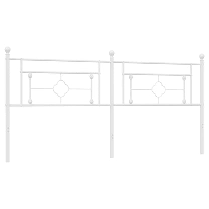 vidaXL Metal Replace Headboard White 200 cm