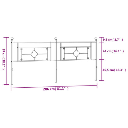 vidaXL Metal Replace Headboard White 200 cm