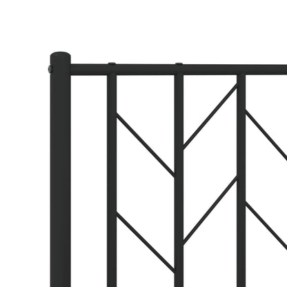 vidaXL Metal Bed Frame without Mattress with Headboard Black 180x200cm