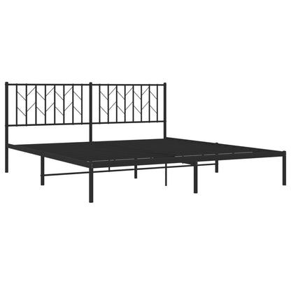 vidaXL Metal Bed Frame without Mattress with Headboard Black 183x213cm
