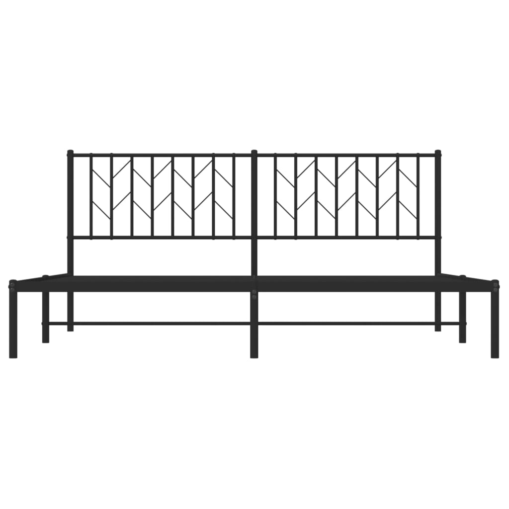 vidaXL Metal Bed Frame without Mattress with Headboard Black 183x213cm