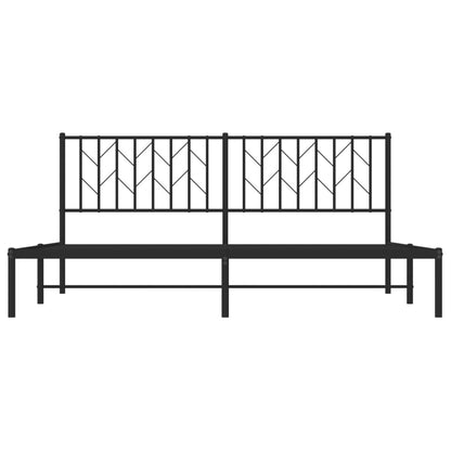 vidaXL Metal Bed Frame without Mattress with Headboard Black 183x213cm
