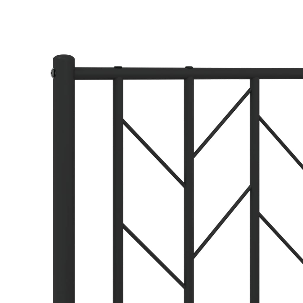 vidaXL Metal Bed Frame without Mattress with Footboard Black 100x190cm