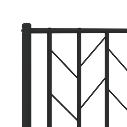 vidaXL Metal Bed Frame without Mattress with Footboard Black 100x190cm