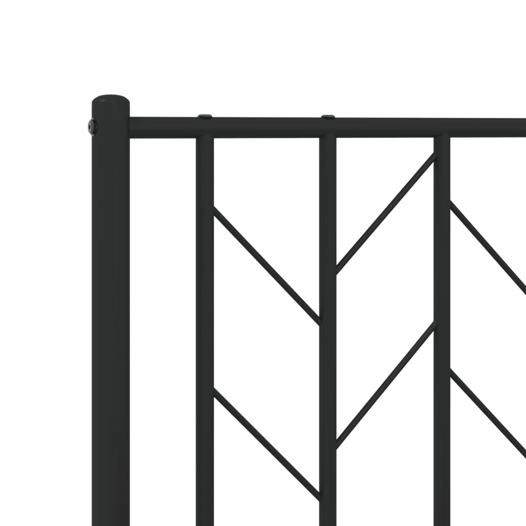 vidaXL Bed Frame | Black | Powder-Coated Steel | Double | Bed Frame