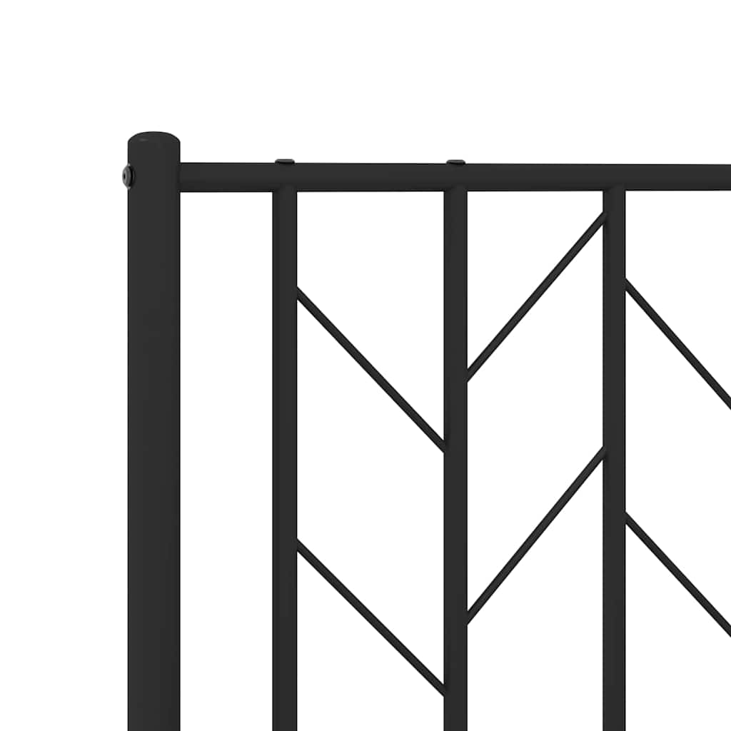 vidaXL Metal Bed Frame without Mattress with Footboard Black 193x203cm
