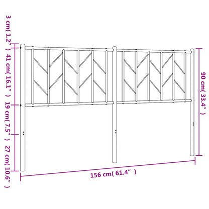 vidaXL Metal Replace Headboard Black 150 cm