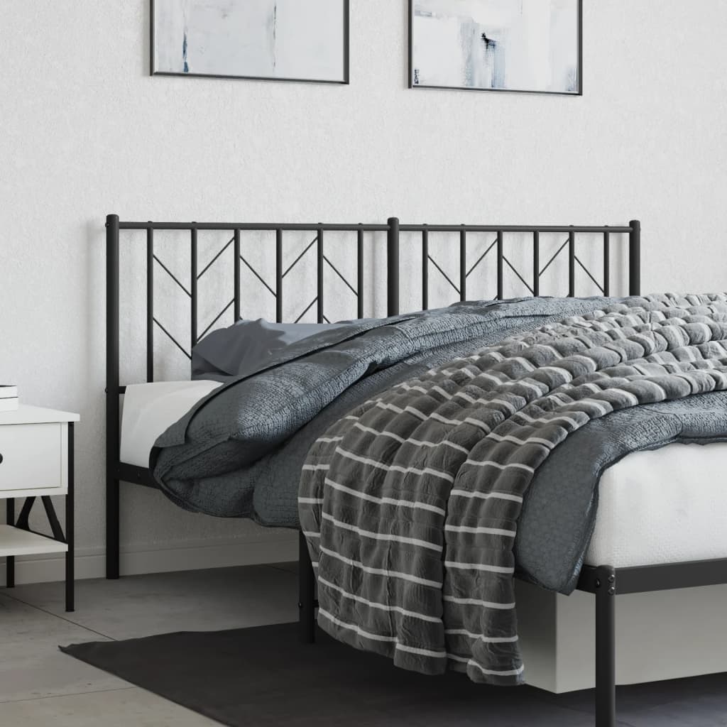 vidaXL Metal Replace Headboard Black 160 cm