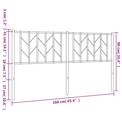vidaXL Metal Replace Headboard Black 160 cm