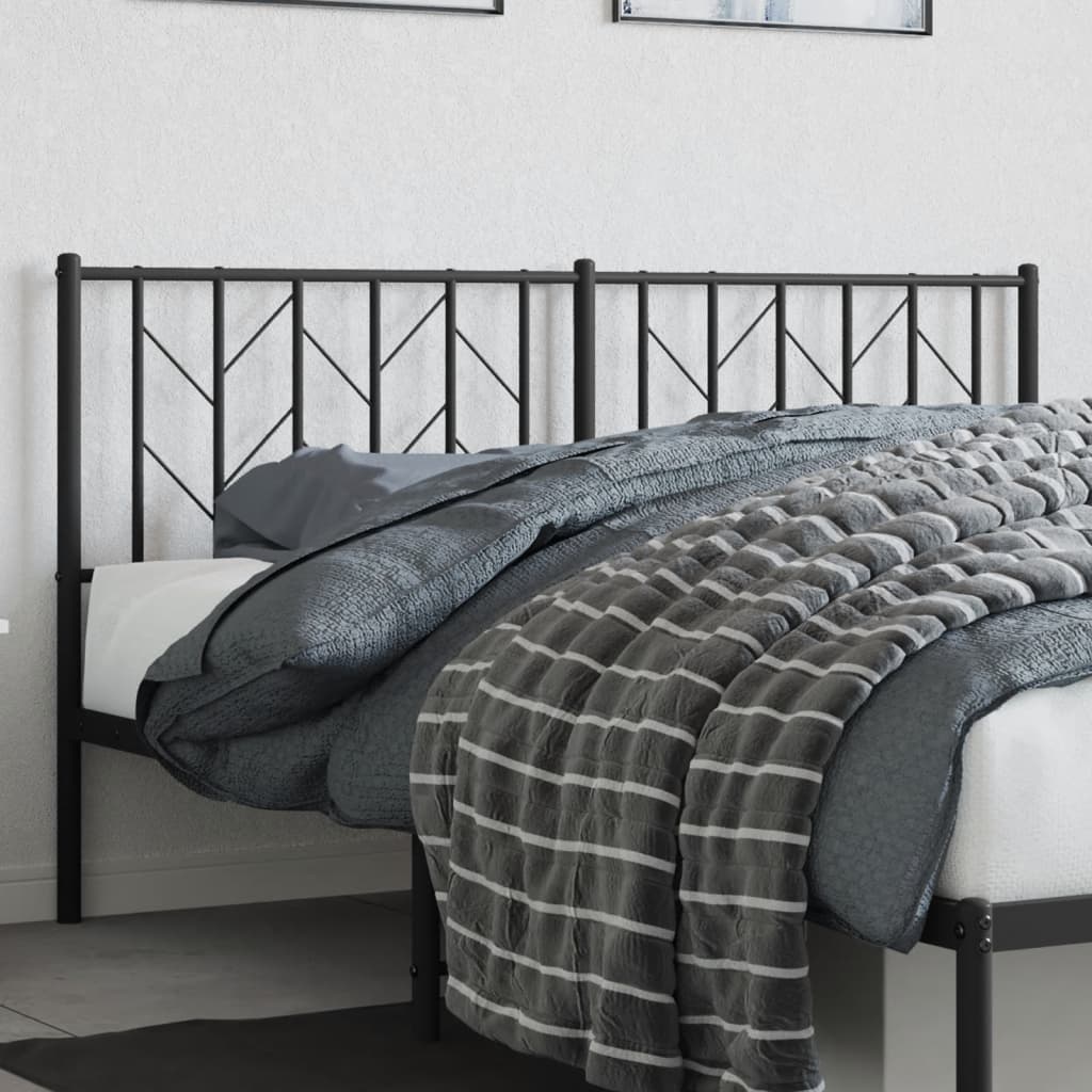 vidaXL Metal Replace Headboard Black 160 cm