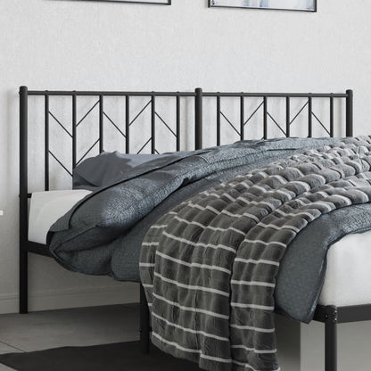 vidaXL Metal Replace Headboard Black 160 cm