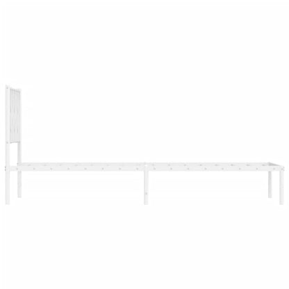 vidaXL Metal Bed Frame without Mattress with Headboard White 80x200cm