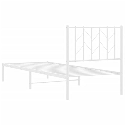 vidaXL Metal Bed Frame without Mattress with Headboard White 80x200cm