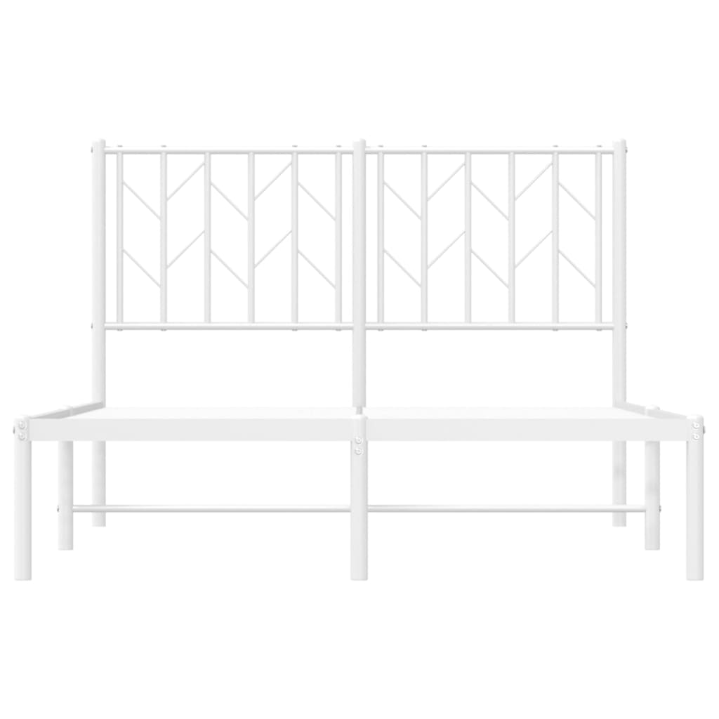 vidaXL Metal Bed Frame without Mattress with Headboard White 120x190cm