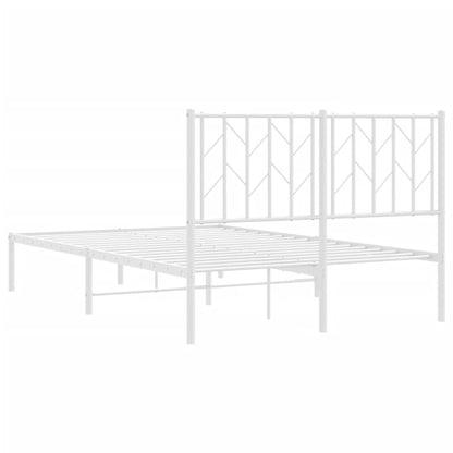 vidaXL Metal Bed Frame without Mattress with Headboard White 120x190cm