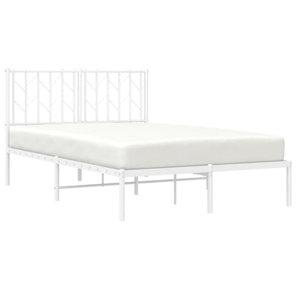 vidaXL Metal Bed Frame without Mattress with Headboard White 120x200cm